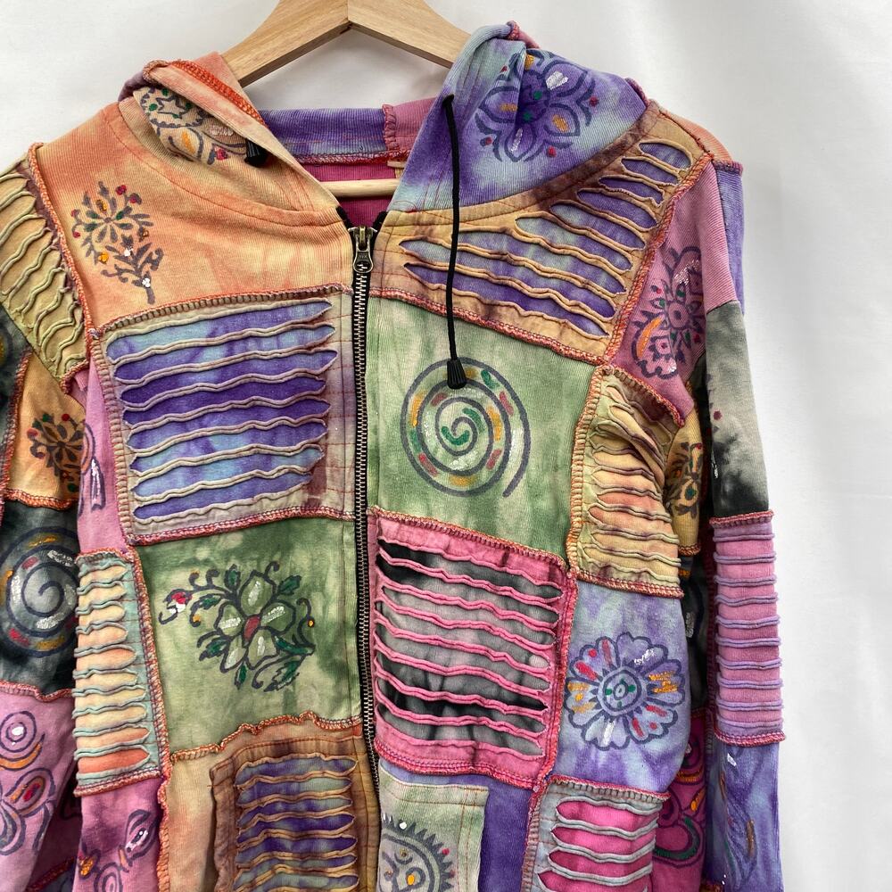 Y2K funky patchwork hoodie jacket - image 3